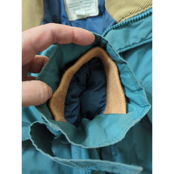 Vintage L.L. Bean Sz XL Goose Down Timberline Parka Teal Barn Jacket Corduroy - Picture 16 of 16